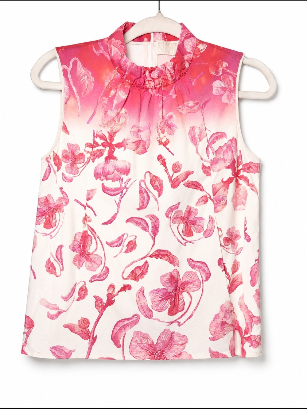 Peter Pilotto Pink Floral Gathered Neck Blouse